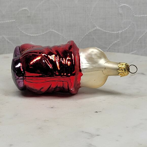 Vintage Kurt Adler Handmade Glass Cat Ornament Red Coat Glitter Christmas - Picture 10 of 16